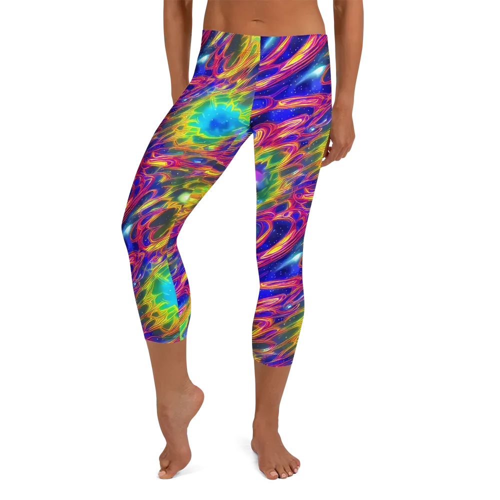 Orbiting Fever on Capri Leggings — Front