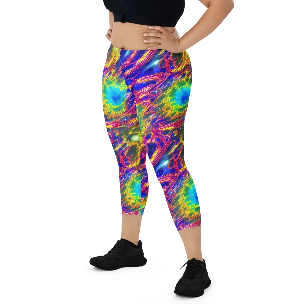 Orbiting Fever on Capri Leggings — Front