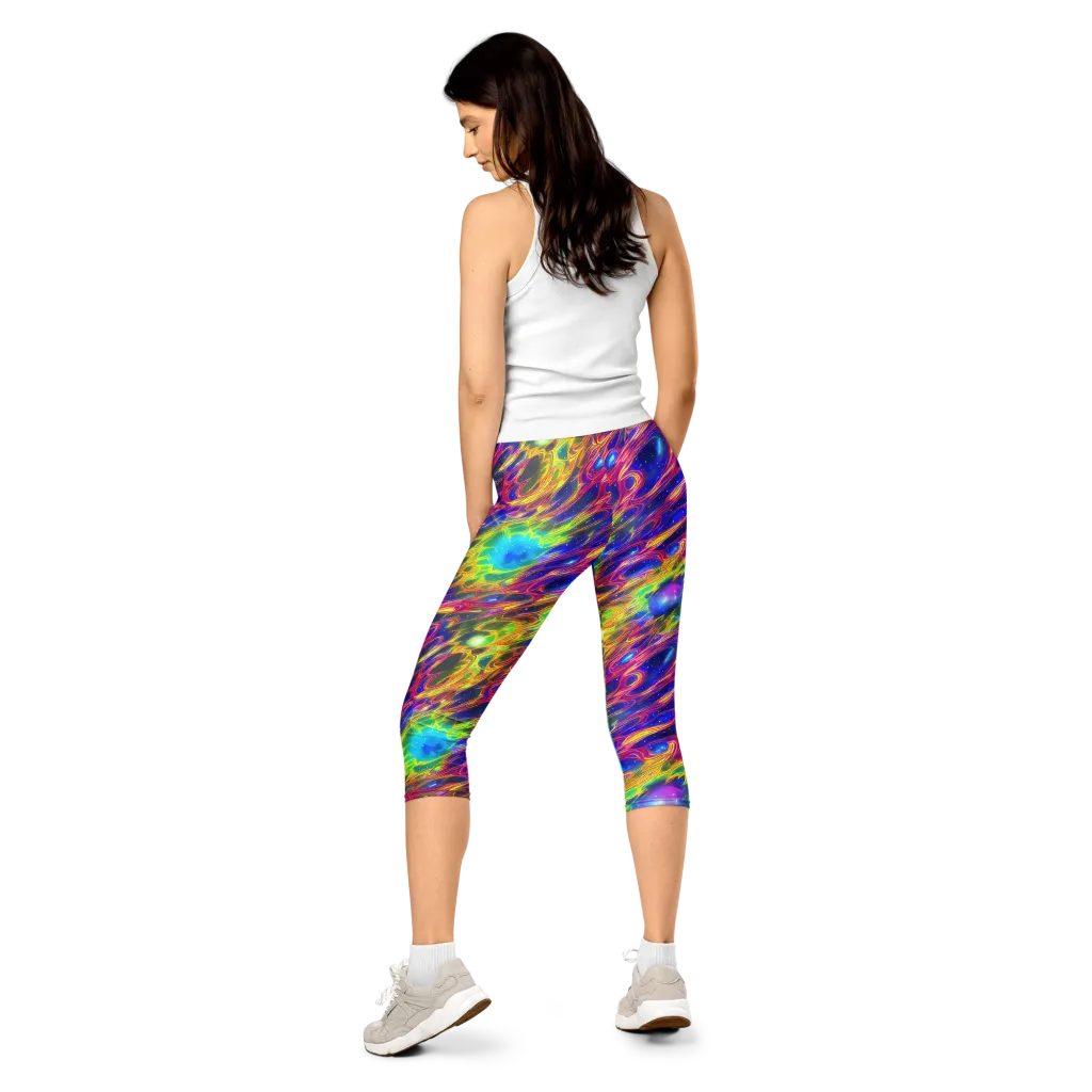Orbiting Fever on Capri Leggings — Back