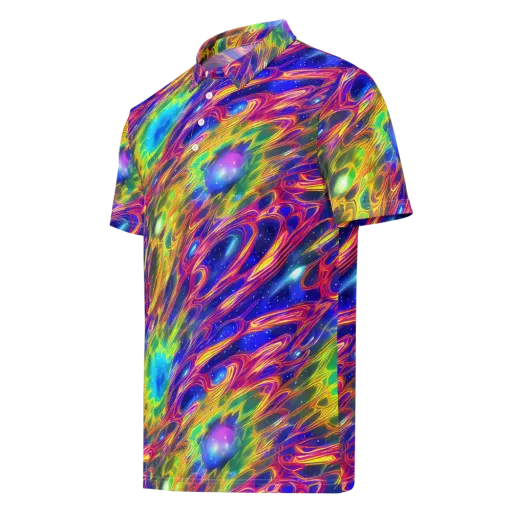 Orbiting Fever on a Men's Slim Fit Polo Shirt