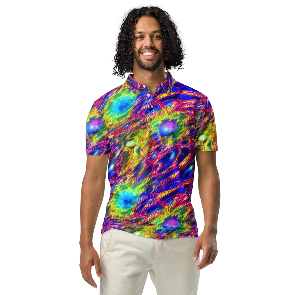 Orbiting Fever on Men's Slim Fit Polo Shirt — Front