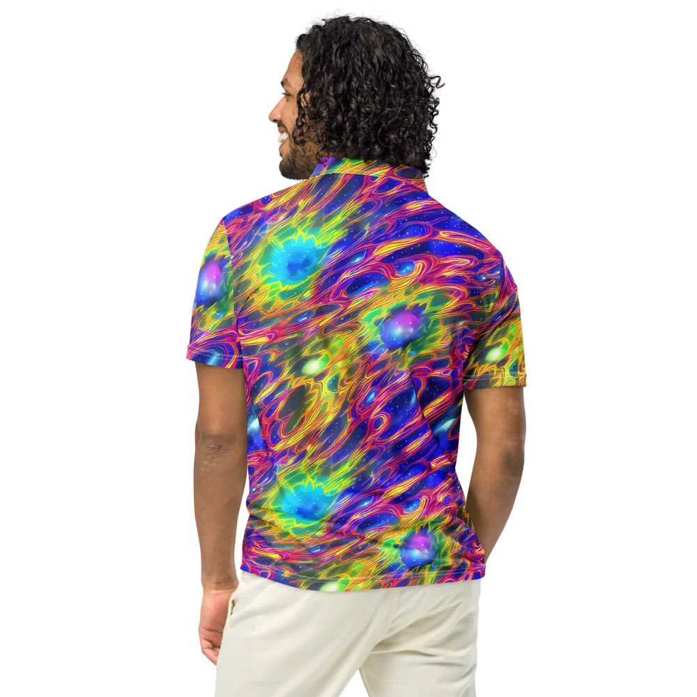 Orbiting Fever on Men's Slim Fit Polo Shirt — Back