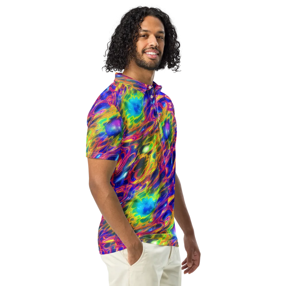 Orbiting Fever on Men's Slim Fit Polo Shirt — Right Front