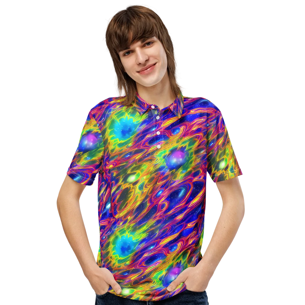 Orbiting Fever on Men's Slim Fit Polo Shirt — Front