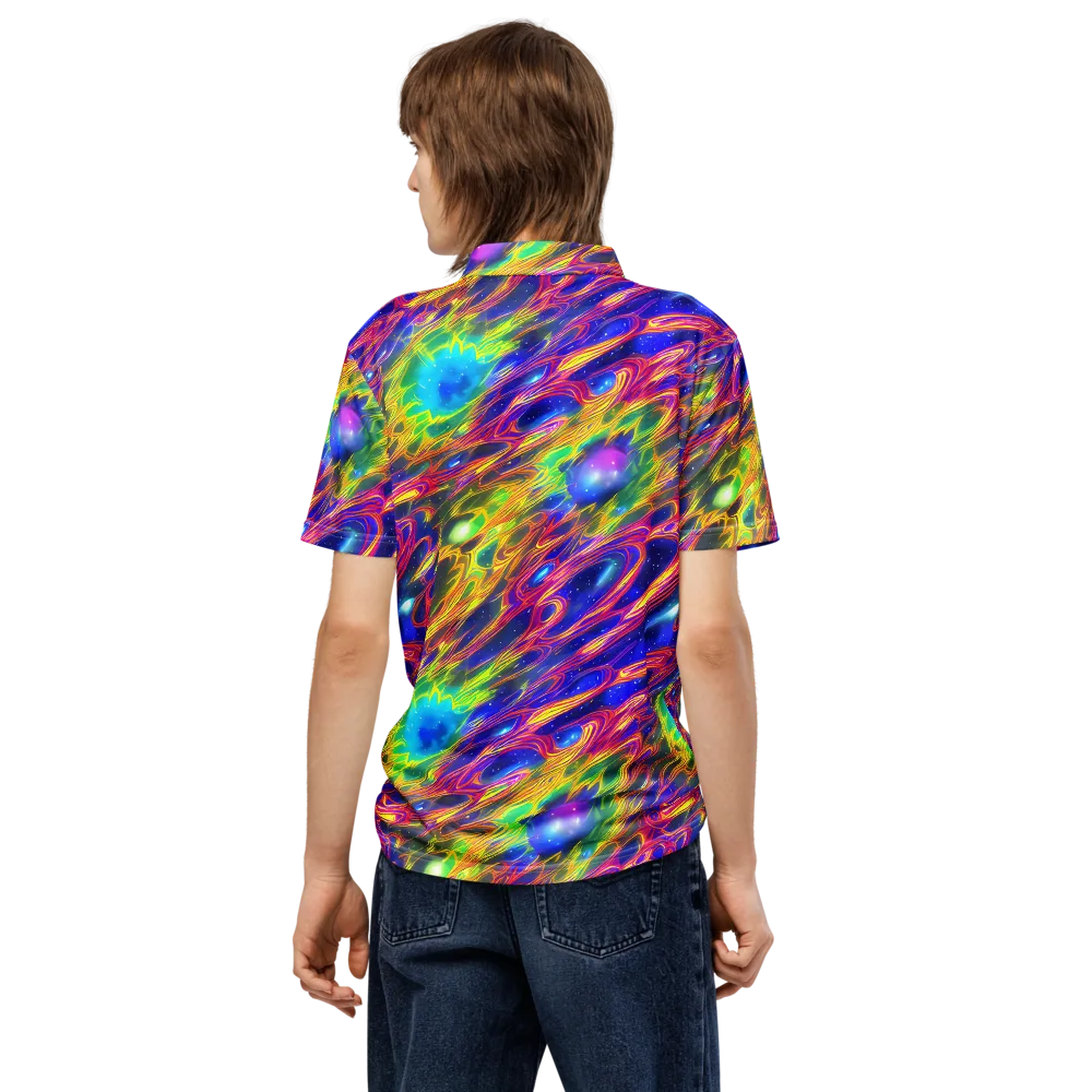 Orbiting Fever on Men's Slim Fit Polo Shirt — Back