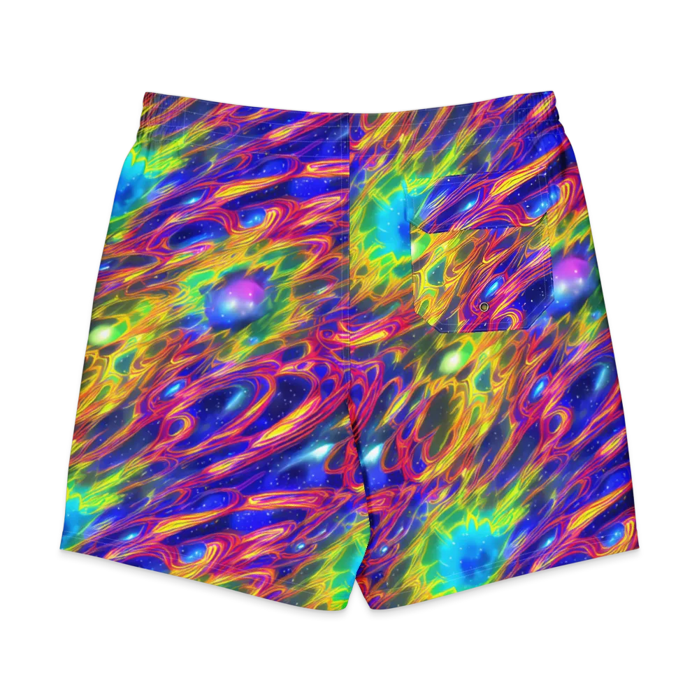 Orbiting Fever on Men's Board Shorts — Back
