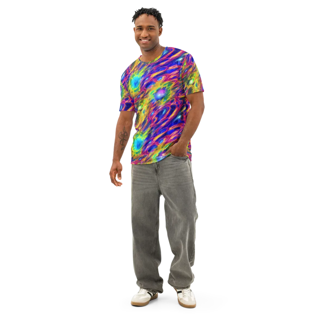 Orbiting Fever on Men's Cotton Crew Neck T-Shirt — Front