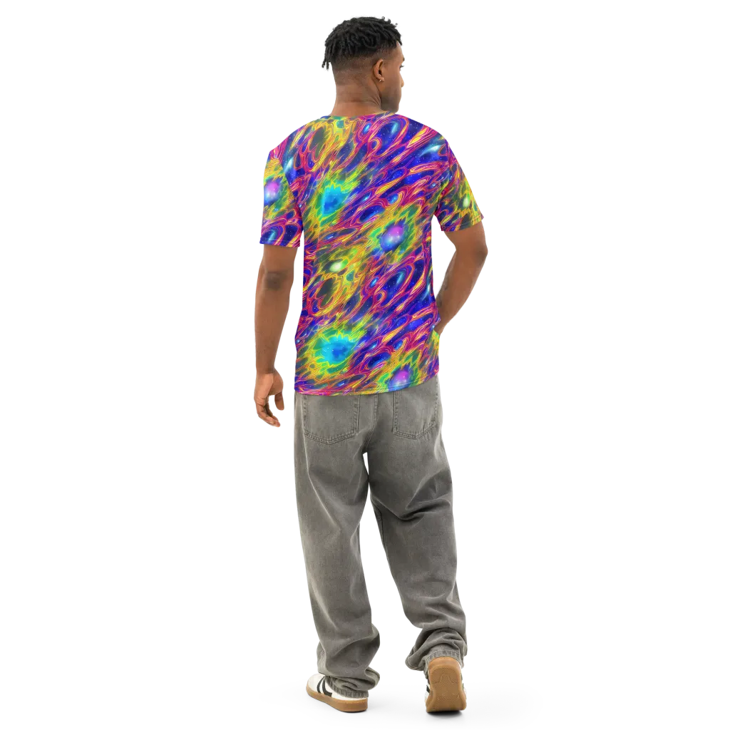 Orbiting Fever on Men's Cotton Crew Neck T-Shirt — Back