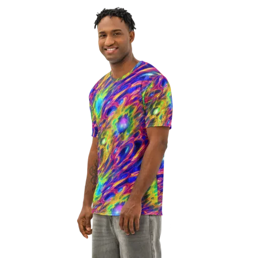 Orbiting Fever on a Men's Cotton Crew Neck T-Shirt