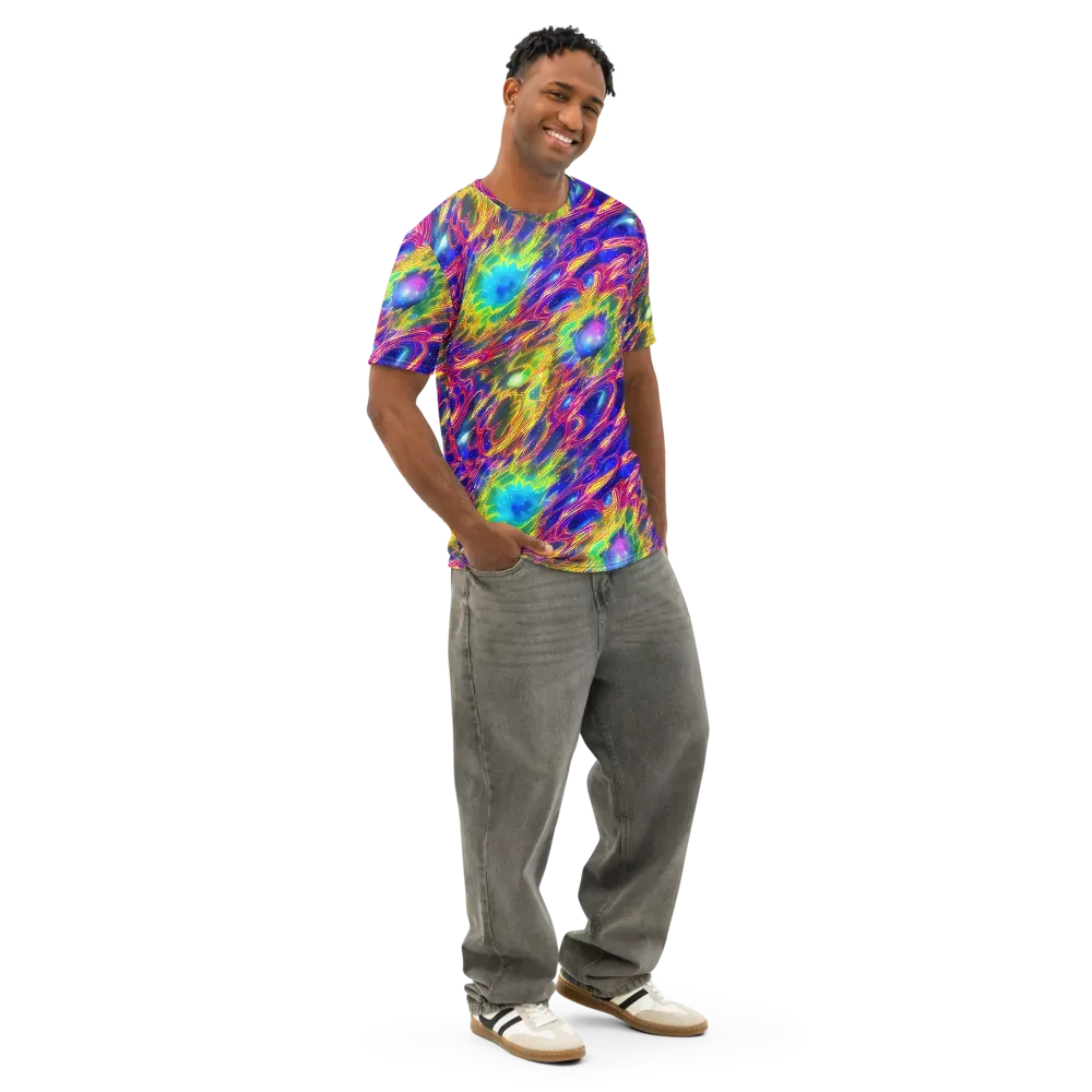Orbiting Fever on Men's Cotton Crew Neck T-Shirt — Right Front