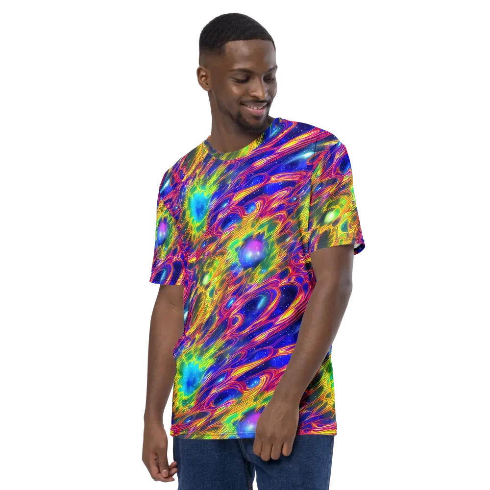 Orbiting Fever on Men's Crew Neck T-Shirt — Left