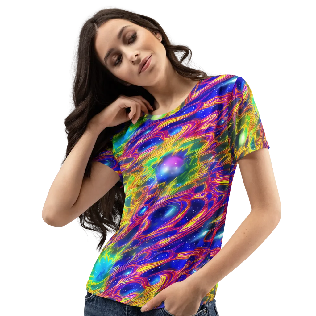 Orbiting Fever on Women's Crew Neck T-Shirt — Left Front