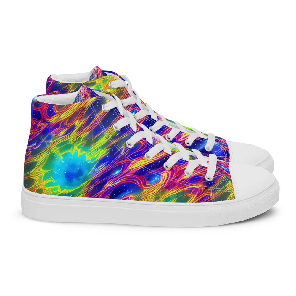 Orbiting Fever on Women's High Top Canvas Shoes — Right