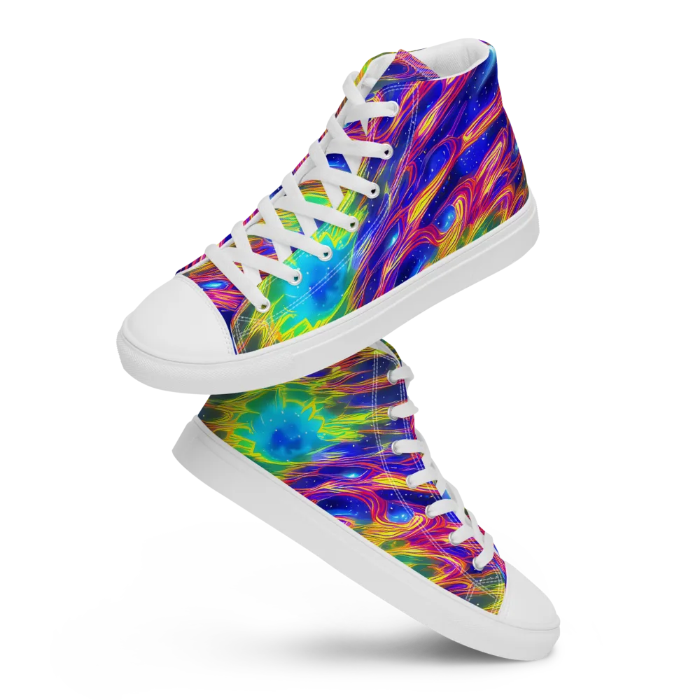 Orbiting Fever on Women's High Top Canvas Shoes — Front