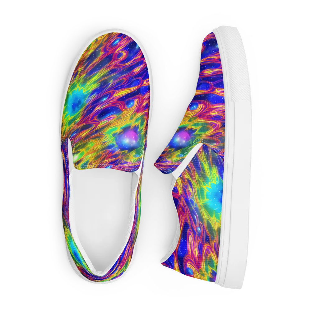 Orbiting Fever on Men's Slip-On Canvas Shoes — Front