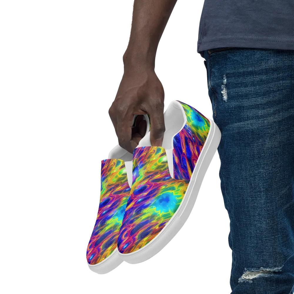 Orbiting Fever on Men's Slip-On Canvas Shoes — Left Front