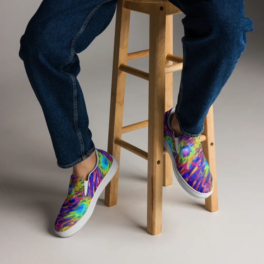 Orbiting Fever on Men's Slip-On Canvas Shoes — Front