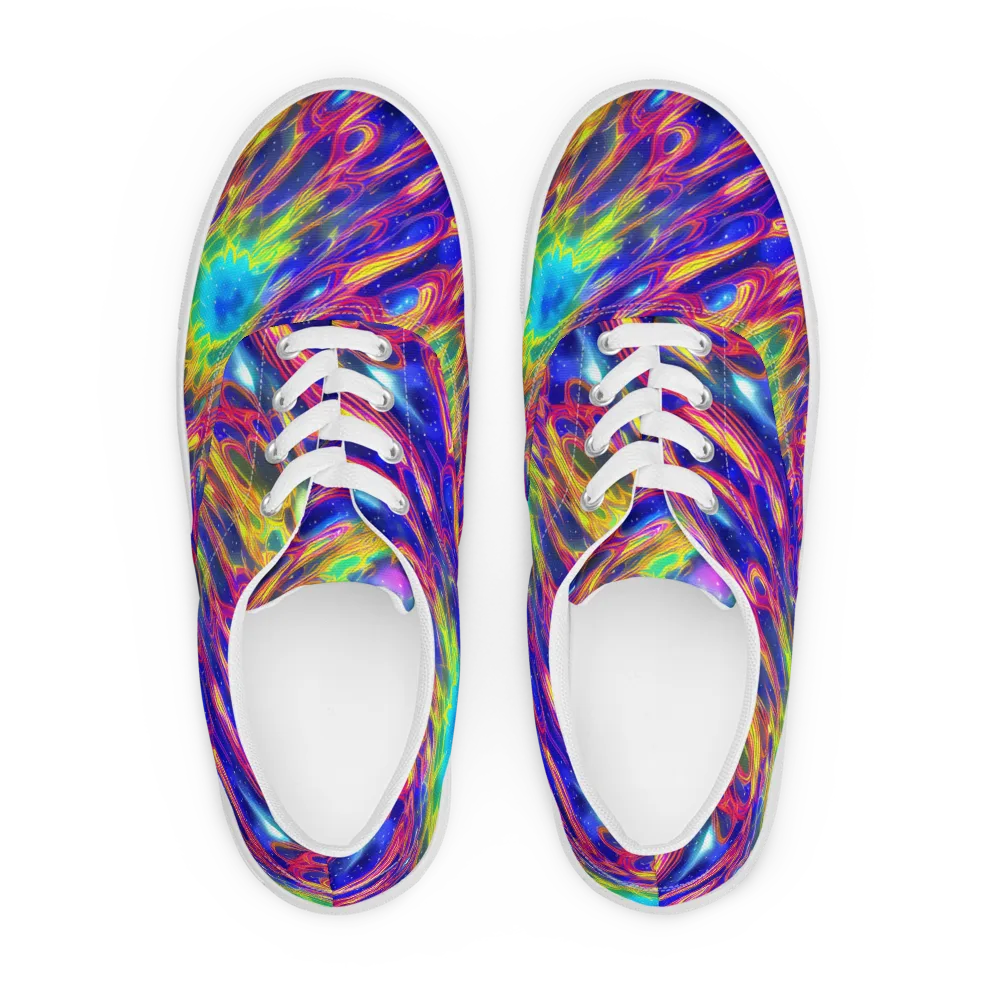 Orbiting Fever on Men's Lace-Up Canvas Shoes — Front