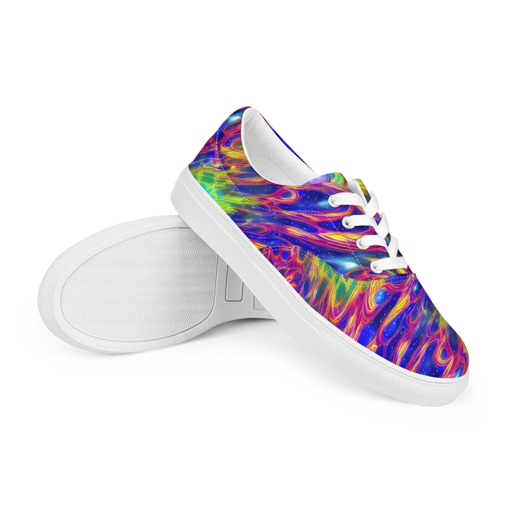 Orbiting Fever on Men's Lace-Up Canvas Shoes — Right Front