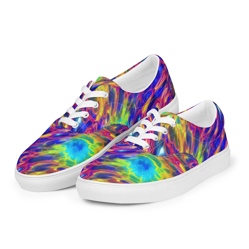 Orbiting Fever on Men's Lace-Up Canvas Shoes — Left Front