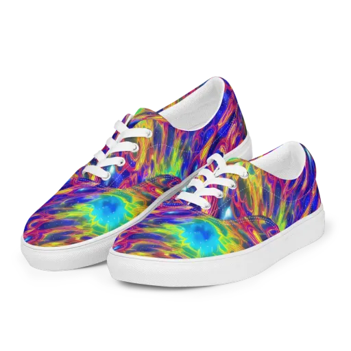 Orbiting Fever on a Men's Lace-Up Canvas Shoes