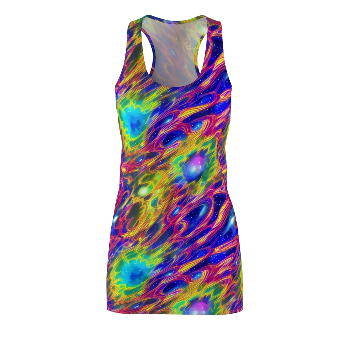 Orbiting Fever on Racerback Dress — Front