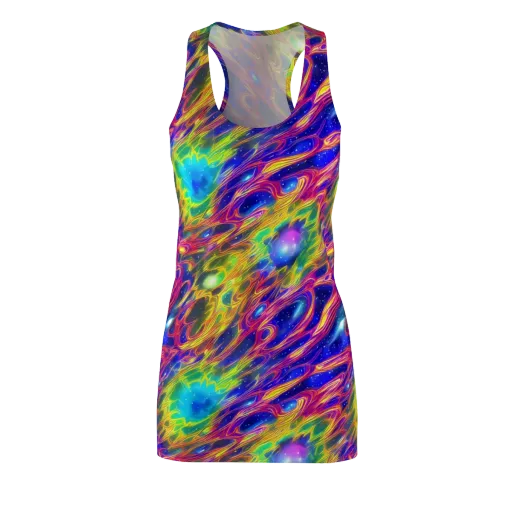 Orbiting Fever on a Racerback Dress