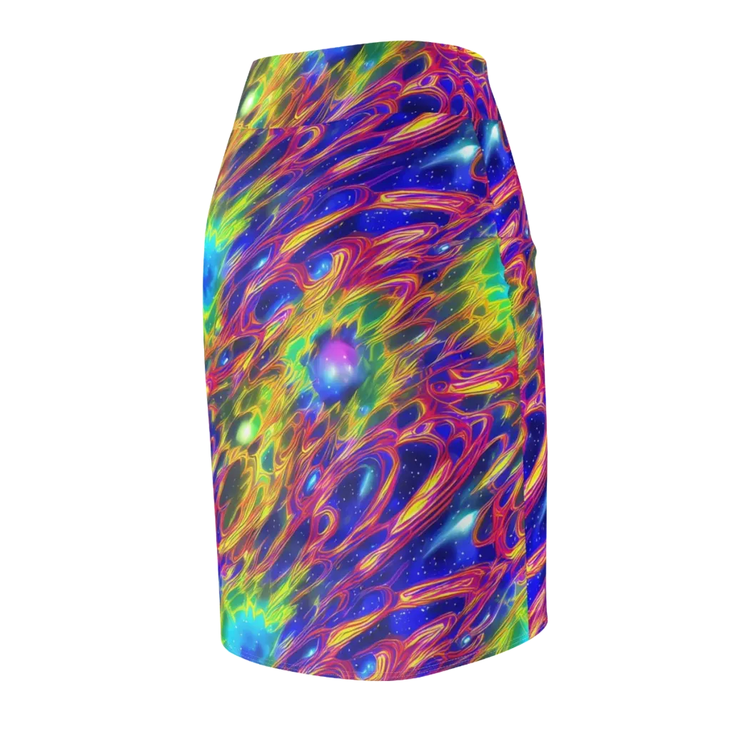 Orbiting Fever on Pencil Skirt — Back Side
