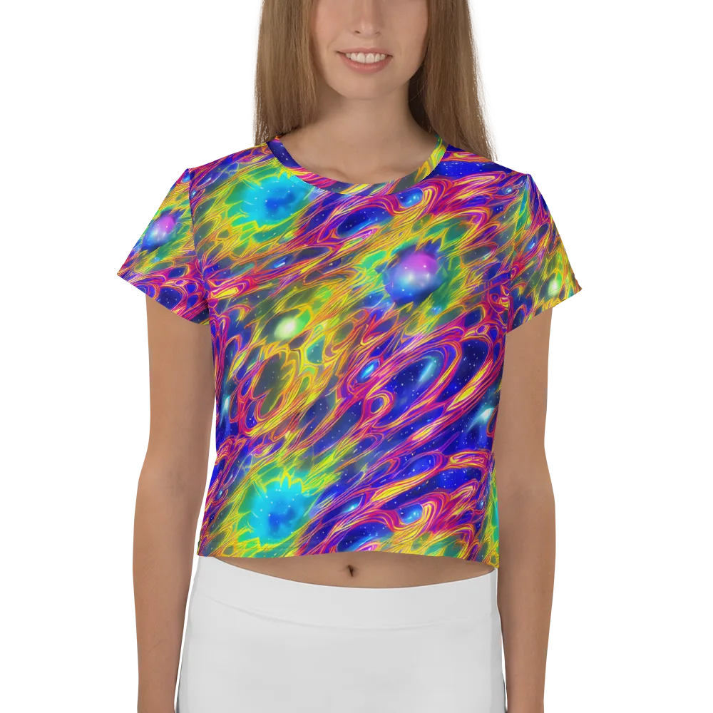 Orbiting Fever on Crop Tee — Front
