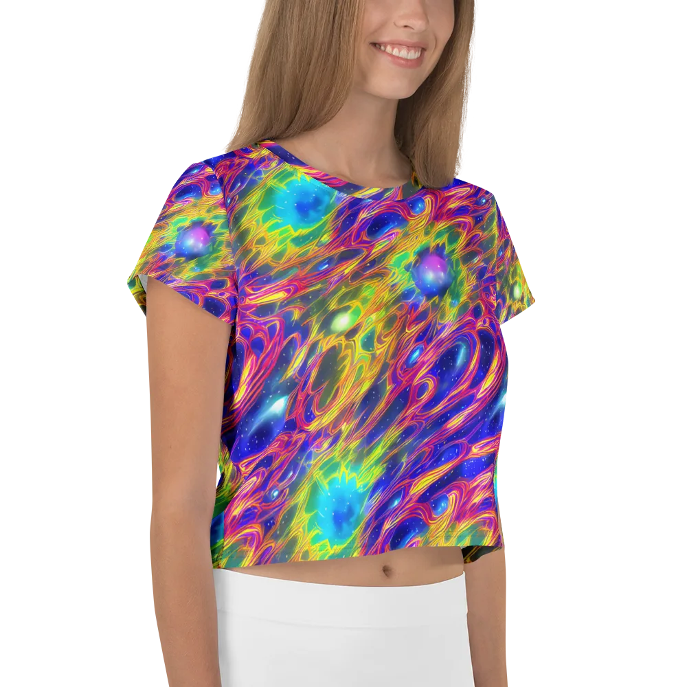 Orbiting Fever on Crop Tee — Right