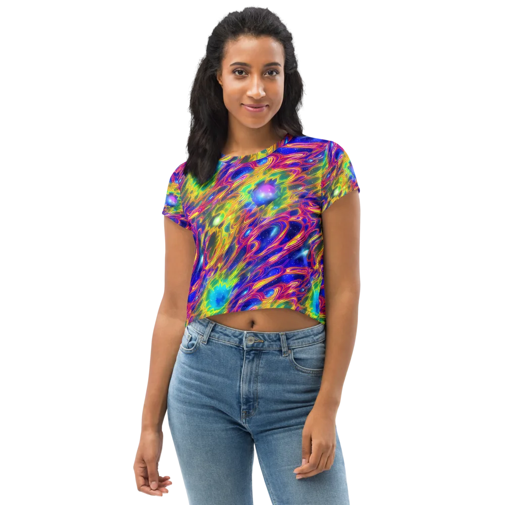 Orbiting Fever on Crop Tee — Front
