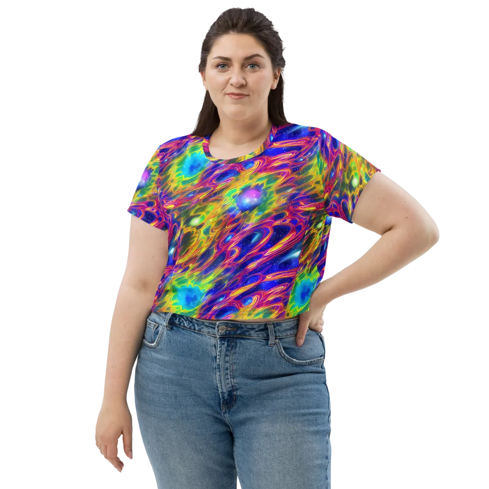 Orbiting Fever on Crop Tee — Front