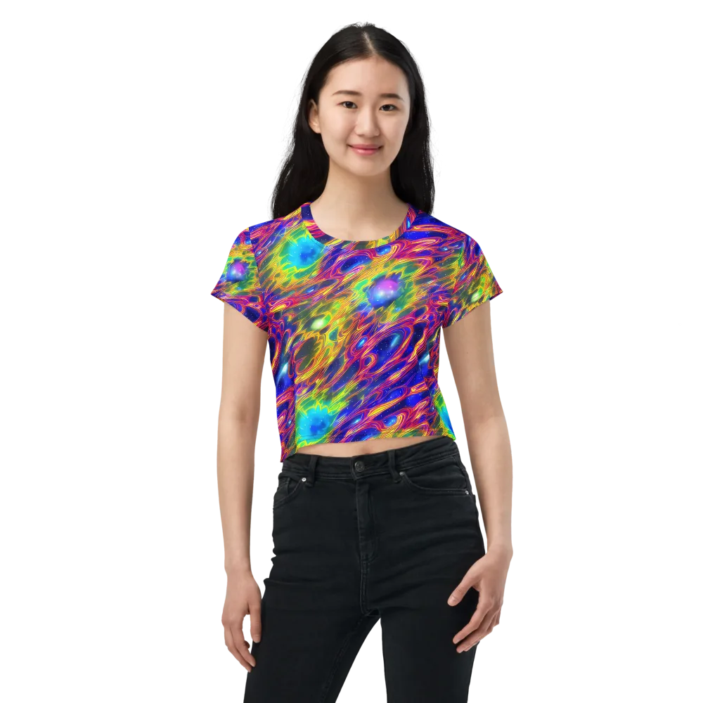 Orbiting Fever on Crop Tee — Front