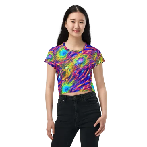 Orbiting Fever on a Crop Tee