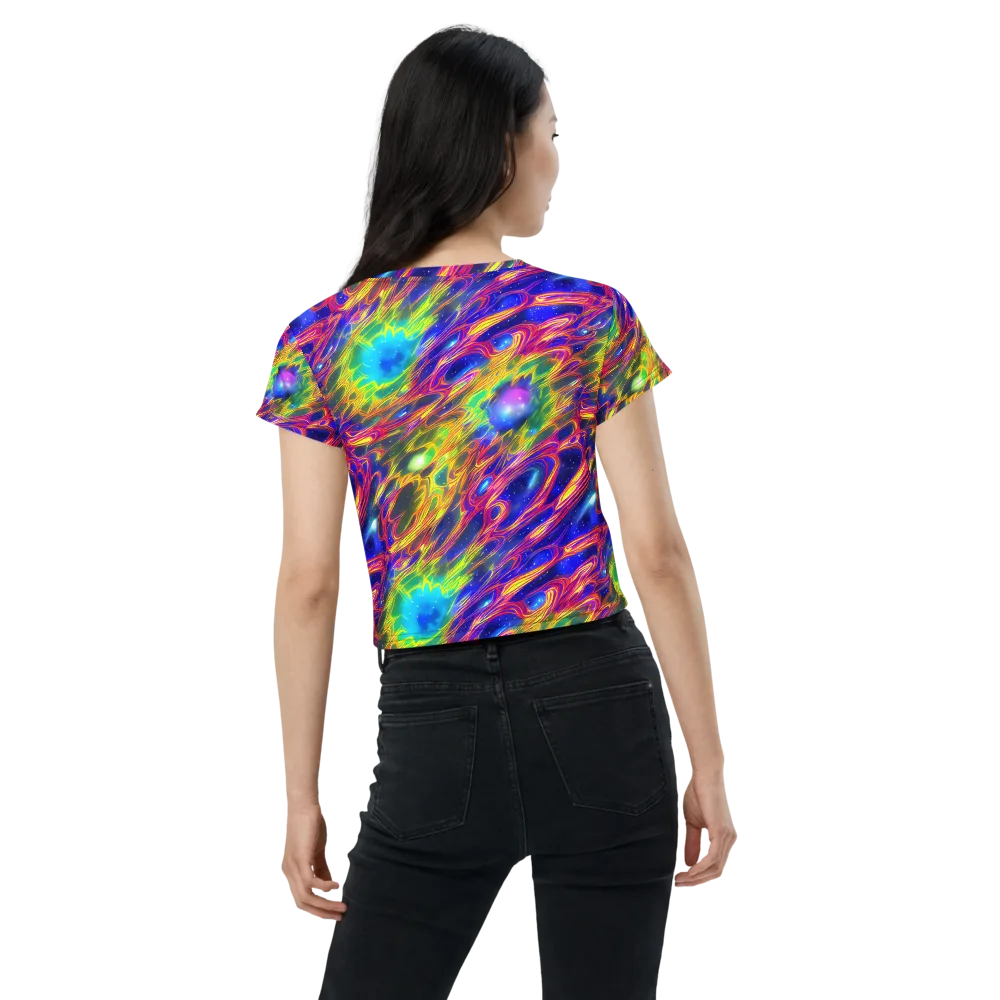 Orbiting Fever on Crop Tee — Back