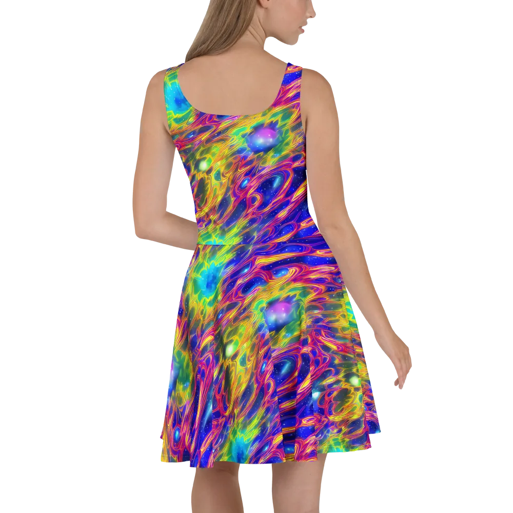 Orbiting Fever on Skater Dress — Back
