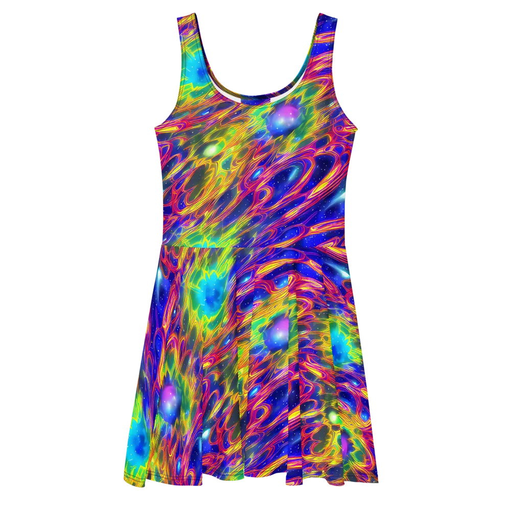 Orbiting Fever on Skater Dress — Front