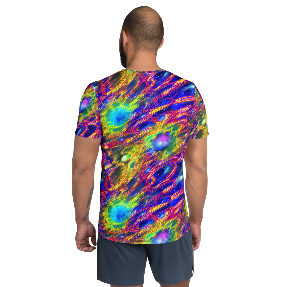 Orbiting Fever on Men's Athletic T-Shirt — Back