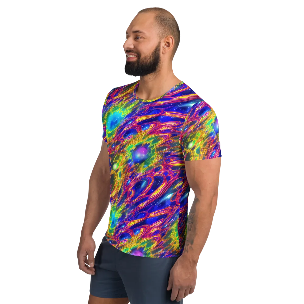 Orbiting Fever on Men's Athletic T-Shirt — Left