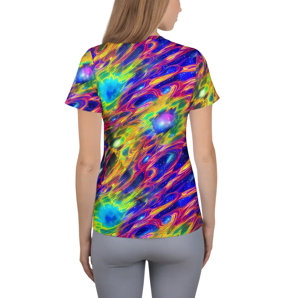 Orbiting Fever on Women's Athletic T-Shirt — Back