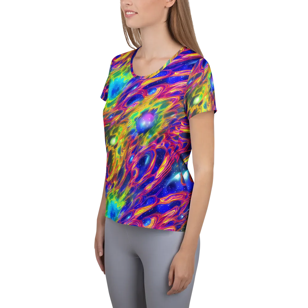 Orbiting Fever on Women's Athletic T-Shirt — Left