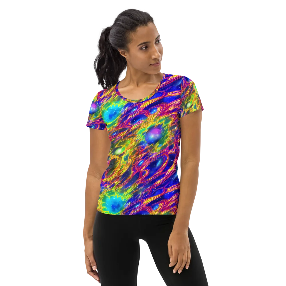 Orbiting Fever on Women's Athletic T-Shirt — Front