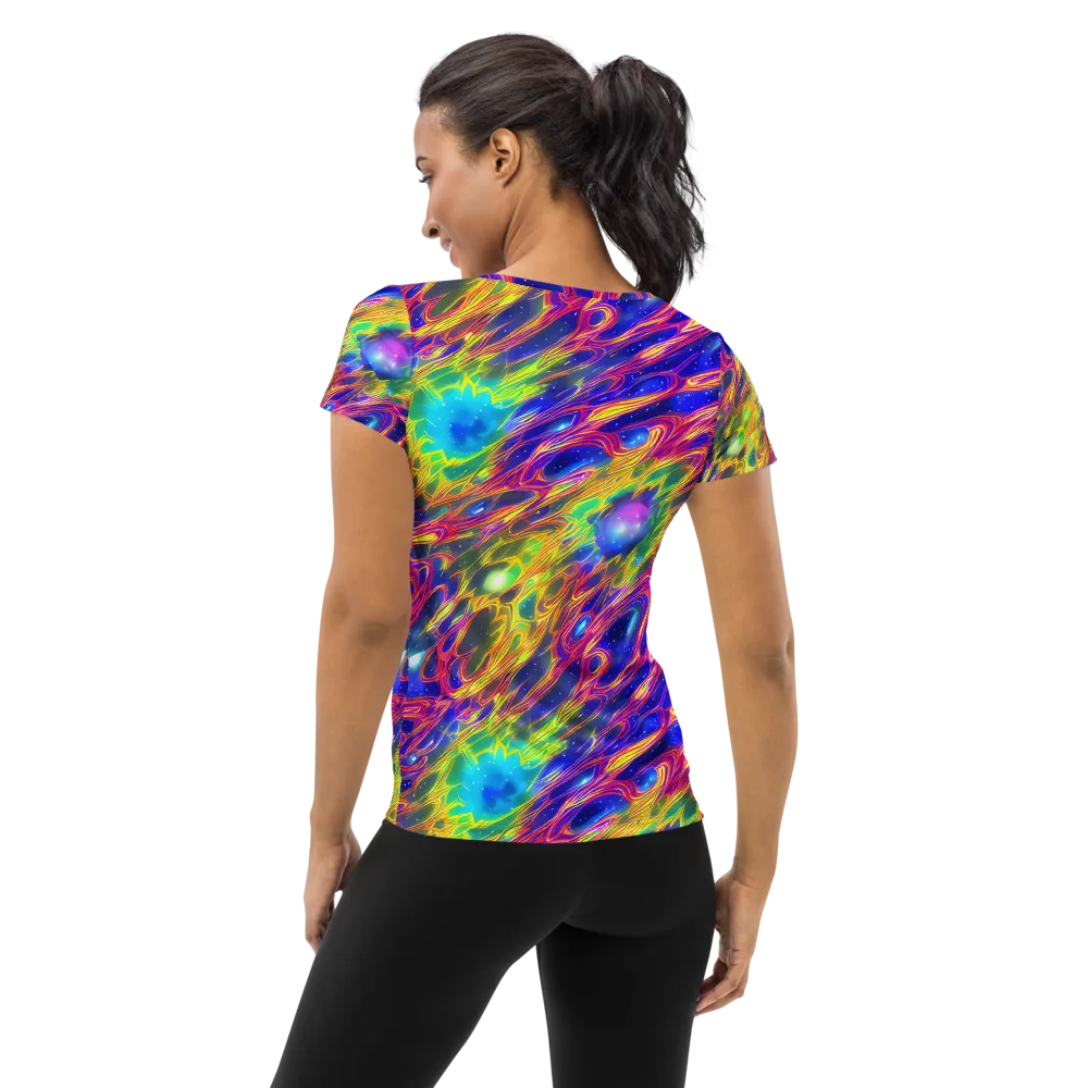 Orbiting Fever on Women's Athletic T-Shirt — Back