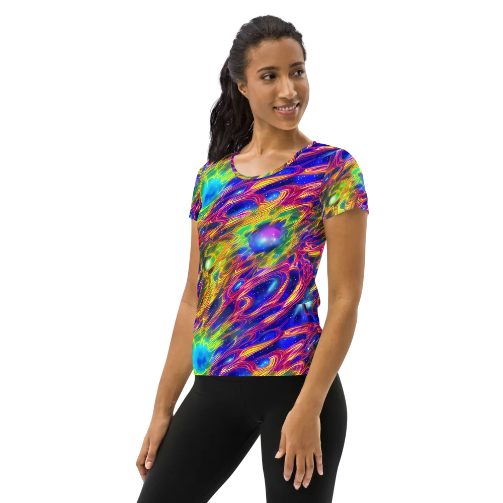 Orbiting Fever on Women's Athletic T-Shirt — Left