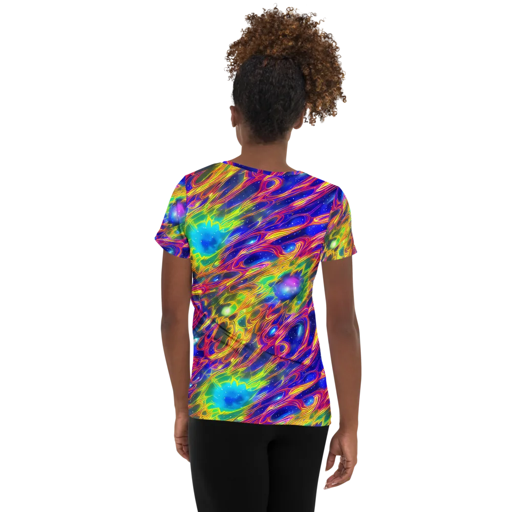 Orbiting Fever on Women's Athletic T-Shirt — Back