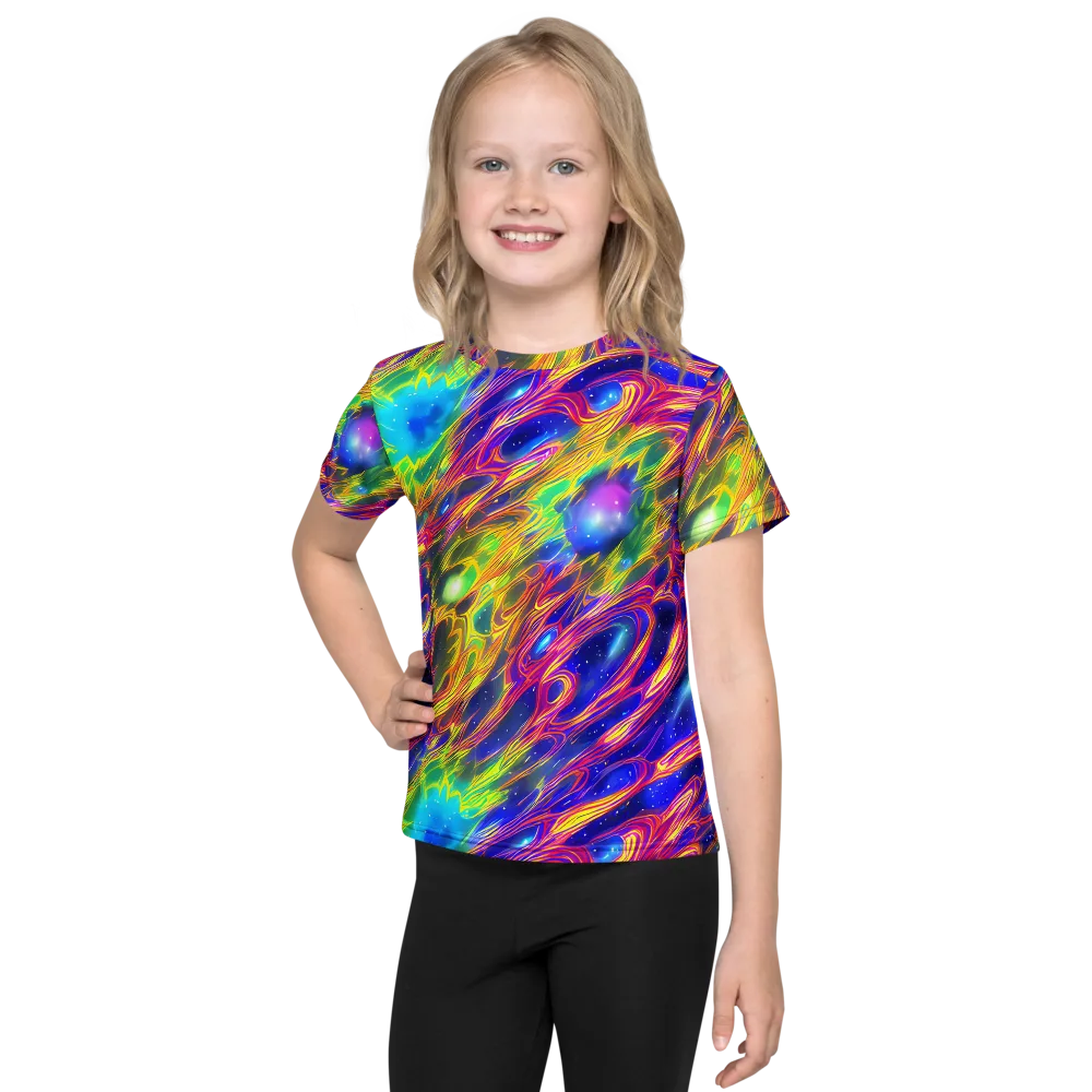 Orbiting Fever on Kids Crew Neck T-Shirt — Front