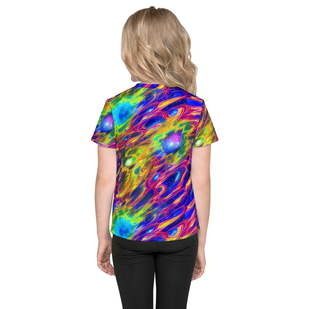 Orbiting Fever on Kids Crew Neck T-Shirt — Back