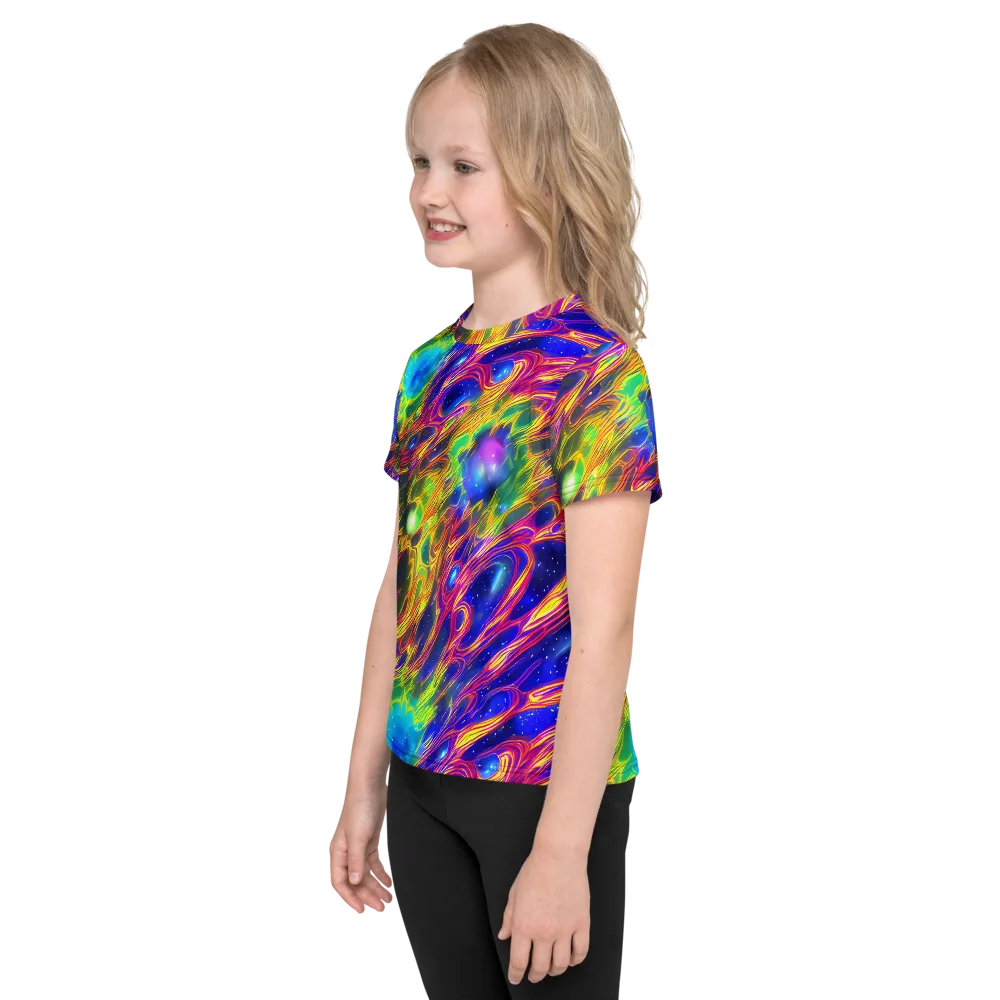 Orbiting Fever on Kids Crew Neck T-Shirt — Left