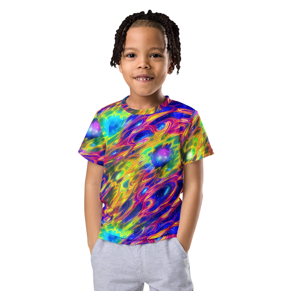 Orbiting Fever on Kids Crew Neck T-Shirt — Front