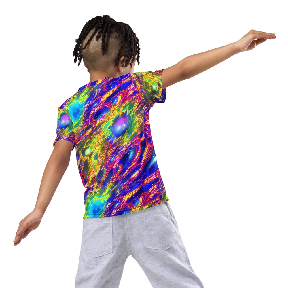 Orbiting Fever on Kids Crew Neck T-Shirt — Back